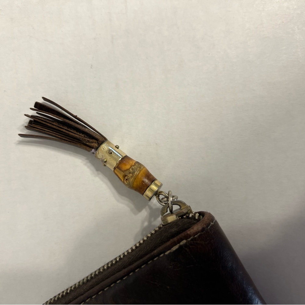 Gucci Brown Monogram Zip-Around Leather Wallet with Tassel - Picture 7 of 15